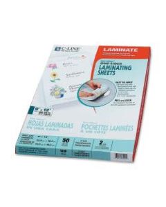 C-Line Cleer-Adheer Laminating Sheets, 9in x 12in, Nonglare, Box Of 50