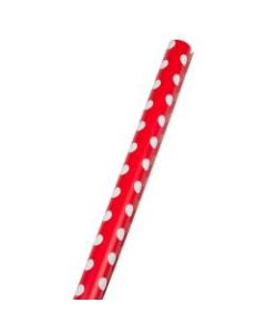 JAM Paper Wrapping Paper, Polka Dot, 25 Sq Ft, Red with White Dots
