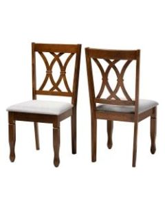 Baxton Studio Dining Chairs, Gray/Walnut Brown, Set Of 2 Chairs