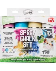 Testors 4-Color Washable Spray Chalk Set, 6 Oz Cans, Assorted Colors