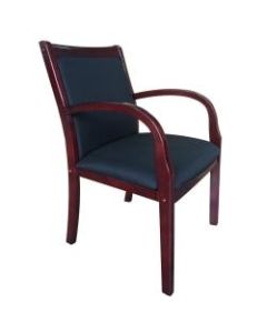 Boss Side Guest Chair, Black/Mahogany