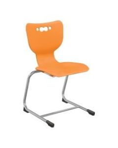 Hierarchy Stackable Cantilever Student Chairs, 18in, Orange/Chrome, Set Of 5 Chairs
