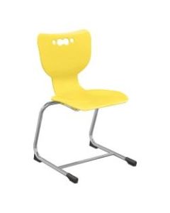 Hierarchy Stackable Cantilever Student Chairs, 18in, Yellow/Chrome, Set Of 5 Chairs