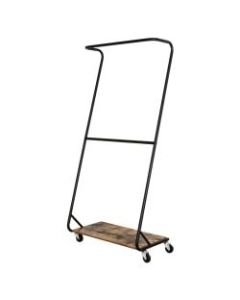 Honey Can Do Rustic Z-Frame Double Bar Garment Rack, 72inH x 11inW x 33-1/2inD, Black/Brown