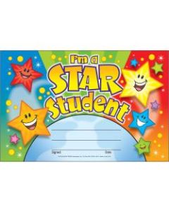 Trend Im a Star Student Recognition Awards - 8.5in x 5.5in - Multicolor - 1 / Pack