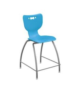 Hierarchy 4-Leg School Stool, 24in, Blue/Chrome