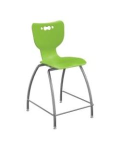 Hierarchy 4-Leg School Stool, 24in, Green/Chrome