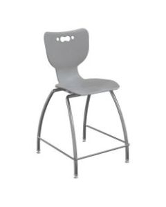 Hierarchy 4-Leg School Stool, 24in, Gray/Chrome