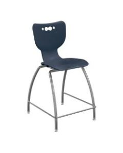 Hierarchy 4-Leg School Stool, 24in, Navy/Chrome