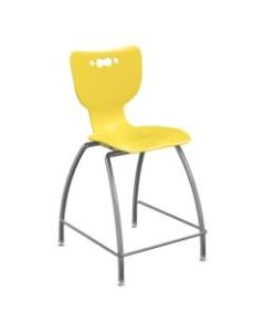 Hierarchy 4-Leg School Stool, 24in, Yellow/Chrome