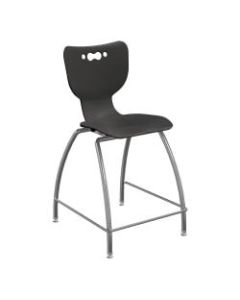 Hierarchy 4-Leg School Stool, 30in, Black/Chrome