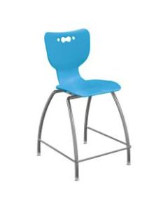 Hierarchy 4-Leg School Stool, 30in, Blue/Chrome