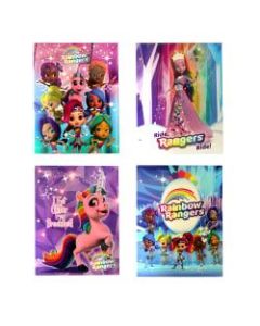 Inkology 2-Pocket Portfolios, Rainbow Rangers Bright And Glossy, 9-1/2in x 11-3/4in, Assorted Designs, Pack Of 24 Folders