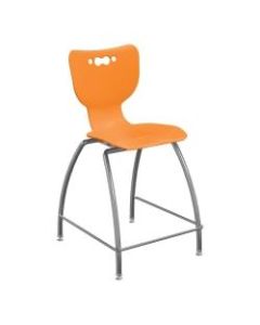 Hierarchy 4-Leg School Stool, 30in, Orange/Chrome