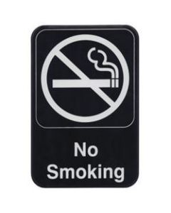 Winco No Smoking Sign, 9in x 6in, Black/White