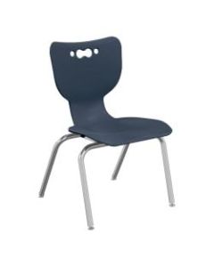 Hierarchy 4-Leg Stackable Student Chairs, 14in, Navy/Chrome, Set Of 5 Chairs