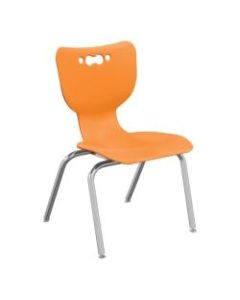 Hierarchy 4-Leg Stackable Student Chairs, 14in, Orange/Chrome, Set Of 5 Chairs