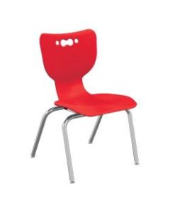 Hierarchy 4-Leg Stackable Student Chairs, 14in, Red/Chrome, Set Of 5 Chairs