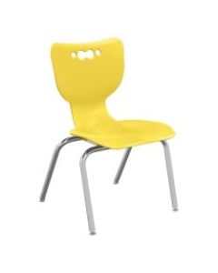 Hierarchy 4-Leg Stackable Student Chairs, 14in, Yellow/Chrome, Set Of 5 Chairs