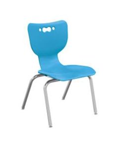 Hierarchy 4-Leg Stackable Student Chairs, 16in, Blue/Chrome, Set Of 5 Chairs