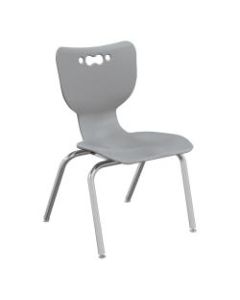 Hierarchy 4-Leg Stackable Student Chairs, 16in, Gray/Chrome, Set Of 5 Chairs
