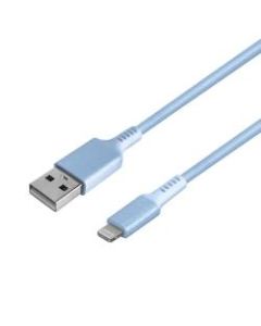iHome Sandspray Nylon Lightning To USB-A Cable, 6ft, Blue