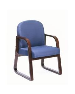 Boss Reception Room Chair, Mahogany/Blue