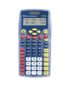 Texas Instruments TI-15 Explorer Elementary Calculator - Auto Power Off, Dual Power, Plastic Key, Impact Resistant Cover - 2 Line(s) - 11 Digits - Battery/Solar Powered - 6.9in x 3.5in x 0.7in - Blue - 1 Each