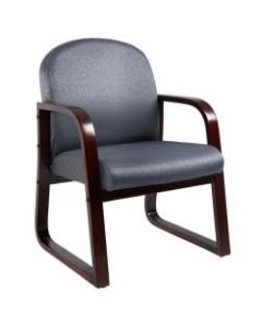 Boss Reception Room Chair, Mahogany/Gray