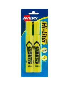 Avery Desk Style Highlighters - Chisel Marker Point Style - Fluorescent Yellow - 1 / Pack