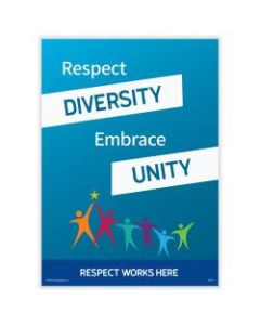 ComplyRight Respect Works Here Diversity Poster, Respect Diversity Embrace Unity, English, 10in x 14in