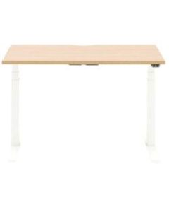 Allermuir Slide Electric Height-Adjustable Standing Desk, 29inH x 48inW x 24inD, Oak/White