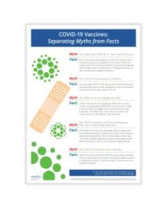 ComplyRight COVID-19 Vaccine Posters, Myths vs. Facts, English, 10in x 14in, Pack Of 3 Posters