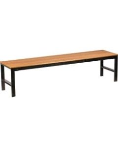 Lorell Faux Wood Outdoor Bench, Teak/Black