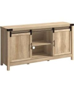 Sauder Bridge Acre Credenza With Barn Doors For 65in TV, 30inH x 58-1/4inW x 15-1/2inD, Orchard Oak