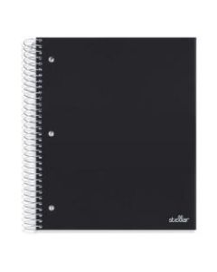 Office Depot Brand Stellar Poly Notebook, 8in x 10-1/2in, 5 Subject, Wide Ruled, 100 Sheets, Black