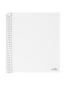 Office Depot Brand Stellar Poly Notebook, 8-1/2in x 11in, 5 Subject, Wide Ruled, 100 Sheets, White