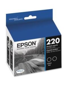 Epson DuraBrite Ultra Ink T220 Black Ink Cartridges, Pack Of 2