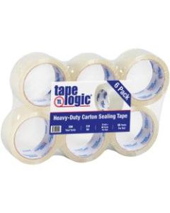 Tape Logic Acrylic Sealing Tape, 3in Core, 2in x 55 Yd., Clear, Pack Of 6