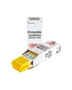 Crayola Washable Broad Line Markers, Yellow, Pack Of 12 Markers