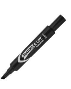 Avery Regular Desk Style Permanent Markers - Regular Marker Point - 4.7625 mm Marker Point Size - Chisel Marker Point Style - Black - Black Plastic Barrel - 12 / Dozen