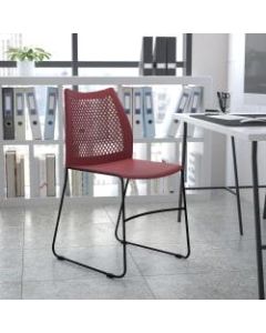 Flash Furniture HERCULES Series Sled-Base Stack Chair With Air-Vent Back, Burgundy