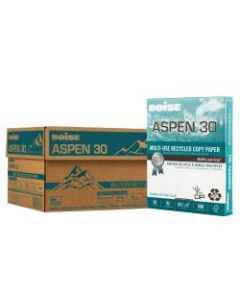 Boise ASPEN 30 Multi-Use Paper, 3-Hole Punched, Letter Size (8 1/2in x 11in), 92 (U.S.) Brightness, 20 Lb, 30% Recycled, FSC Certified, Ream Of 500 Sheets, Case Of 10 Reams, Pallet Of 40 Cartons