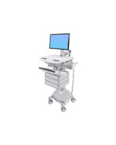 Ergotron StyleView Cart with LCD Pivot, LiFe Powered, 3 Drawers - medical - aluminum, zinc-plated steel, high-grade plastic - screen size: up to 24in - 40 Ah - lithium