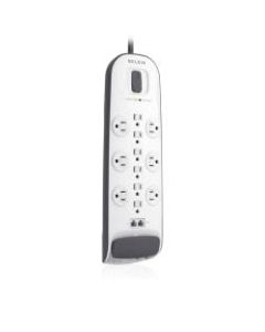 Belkin BV112234-08 12-Outlets Surge Suppressor - 12 x AC Power - 1875 VA - 3996 J - 125 V AC Input - 125 V AC Output - Ethernet, Coaxial Cable Line, Phone/Fax