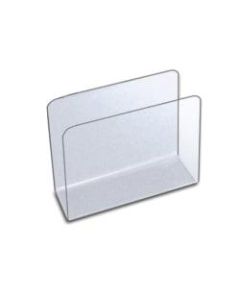 Azar Displays Small Lateral Desk File Holders, 4-1/2inH x 5-3/4inW x 2-1/2inD, Clear, Pack Of 4 File Holders