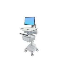 Ergotron StyleView Cart with LCD Pivot, LiFe Powered, 1 Tall Drawer - Cart for LCD display / keyboard / mouse / CPU / notebook / barcode scanner (open architecture) - screen size: up to 24in - 66 Ah - lead acid