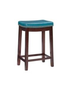 Linon Home Decor Products Walker Counter Stool, Blue/Dark Brown