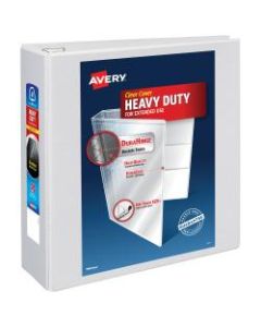 Avery Heavy-Duty View 3-Ring Binder With Locking One-Touch EZD Rings, 4in D-Rings, 54% Recycled, White