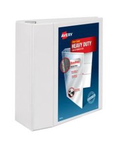 Avery Heavy-Duty View 3-Ring Binder DuraHinge With Locking One-Touch EZD Rings, 5in D-Rings, White